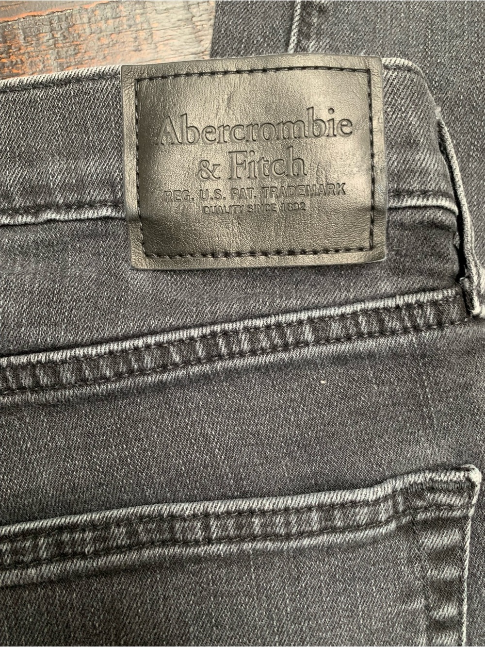 Abercrombie & Fitch Charcoal Gray Langdon Skinny Jeans